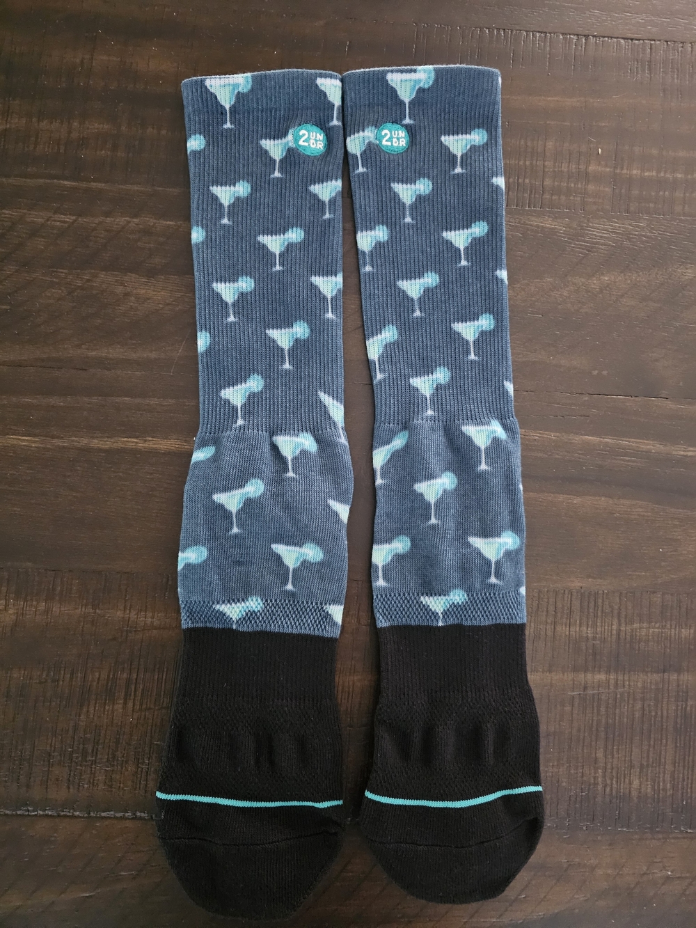 Men's Blue Cocktail Print Crew Socks - 2UNDR